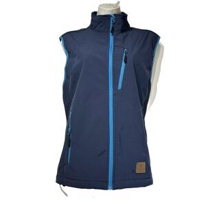 Little Donkey Andy Women's Blue Fleece Lined Softshell Vest Size M
